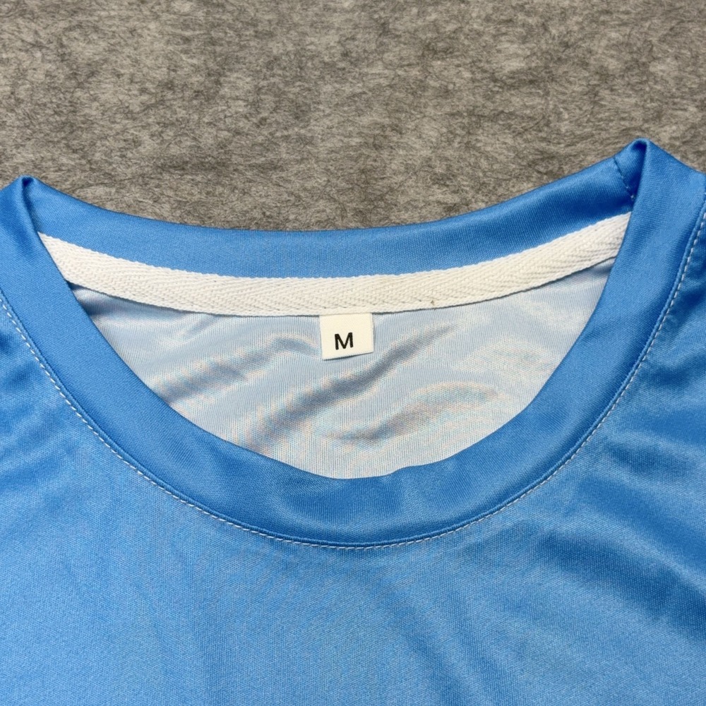 Argentina Fan Soccer Jersey Men M World Cup 2022 Polyester Blue White Striped - Picture 3 of 11